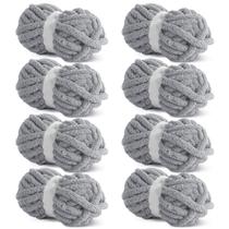 Fio HOMBYS Light Grey Chunky Chenille para crochê e tricô Fio HOMBYS Light Grey Chunky Chenille para crochê e tricô