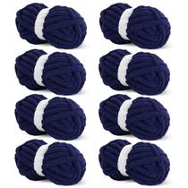 Fio HOMBYS Navy Blue Chunky Chenille para crochê 227g Fio HOMBYS Navy Blue Chunky Chenille para crochê 227g