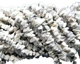 Fio Howlita White Natural Rolada Cascalho Furado a Laser90cm Fio Howlita White Natural Rolada Cascalho Furado a Laser90cm