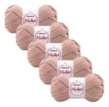 Fio Ideal Para Artesanato - Kit 5 Novelos Lã Mol 3013 Glace