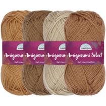 Fio JubileeYarn Amigurumi Select Baby Acrílico Marrom 4x50g