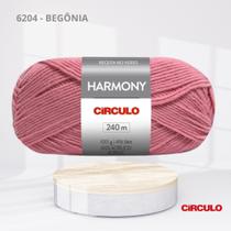 Fio Lã Harmony 100% Acrílico 100g 240m para Crochê e Tricô Alto Rendimento COR:6204 - BEGÔNIA