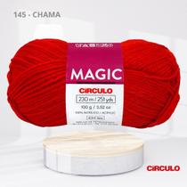Fio Lã Magic Círculo 100g 230m 100% Acrílico para Crochê Tricô e Artesanato Cor:145 - CHAMA Fio Lã Magic Círculo 100g 230m 100% Acrílico para Crochê Tricô e Artesanato Cor:145 - CHAMA