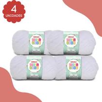 Fio Mais Bebê 100g Círculo - 500 metros - Kit com 4 Unidades - 10 - Branco