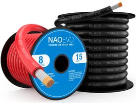 Fio marinho NAOEVO de cobre estanhado de calibre 8 PVC IP68 15 pés Fio marinho NAOEVO de cobre estanhado de calibre 8 PVC IP68 15 pés