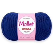 Fio Mollet Círculo 100g 200m Cor 2770 Azul Clássico para Tricô, Crochê e Artesanato Fio Mollet Círculo 100g 200m Cor 2770 Azul Clássico para Tricô, Crochê e Artesanato