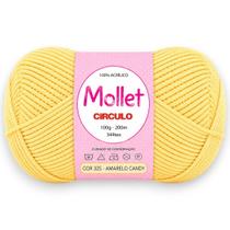 Fio Mollet Círculo 100g 200m Cor 325 Amarelo Candy para Tricô, Crochê e Artesanato Fio Mollet Círculo 100g 200m Cor 325 Amarelo Candy para Tricô, Crochê e Artesanato