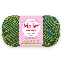 Fio Mollet Círculo 100g 200m Cor 9636 Brasil Mesclado para Tricô, Crochê e Artesanato Fio Mollet Círculo 100g 200m Cor 9636 Brasil Mesclado para Tricô, Crochê e Artesanato