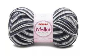 Fio Mollet Círculo Cor 9016 Zebra Mescla Branco e Preto - 100g