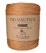 Fio Náutico 5mm 500g Cor Mostarda Mescla - Alta Qualidade para Crochê e Tricô