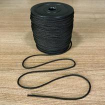 Fio Náutico Cordão Corda Preto 3Mm - Rolo 100 Metros