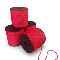 Fio Náutico Cordão Corda Vermelho Verde 3mm - Rolo 100 Metros