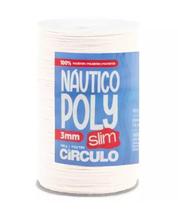 Fio náutico poly slim 3mm cor 1074 creme 400g com 350 metros