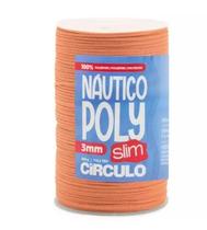 Fio náutico poly slim 3mm cor 4224 peach fuzz 400g com 350 metros