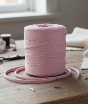Fio Náutico Premium 100% Poliéster 5mm 500g 2200 Tex Crochê Rosa Bebe