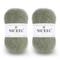 Fio NICEEC Long Pile Mohair Slik Wool Blend 80g/788m - Olive