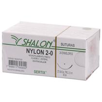 Fio Nylon 2-0 Com Agulha Triangular de 2,0cm e 3/8 c/24 Shalon Fio Nylon 2-0 Com Agulha Triangular de 2,0cm e 3/8 c/24 Shalon