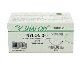 Fio Nylon 3-0 C/A 24un 45cm - Shalon