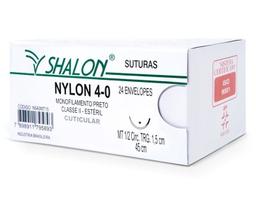 Fio Nylon 4-0 Com Agulha Triangular de 2,0cm e 3/8 c/24 Shalon Fio Nylon 4-0 Com Agulha Triangular de 2,0cm e 3/8 c/24 Shalon