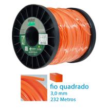 Fio Nylon Laranja Quadrado Roçadeira Grama Ekilon