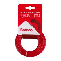 Fio Nylon Redondo 2,5mm Branco Rolo Com 10 Metros - Cor Vermelho