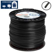 Fio Nylon Roçadeira 3mm Quadrado Preto Rolo 219 Metros Fio Nylon Roçadeira 3mm Quadrado Preto Rolo 219 Metros