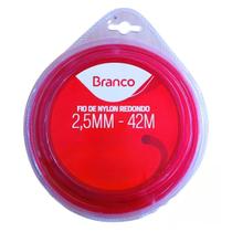 Fio Nylon Roçadeira Alta Resistência 2,5mm Branco Rolo 42m Vermelho
