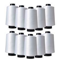 Fio Overlock Branco Kit 10 Cones 500g Costura Industrial