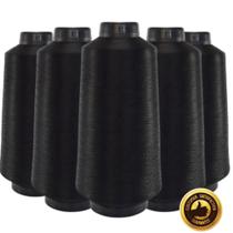 Fio Overlock Kit 10 Unidades 500g Preto Costura Overloque Fio Overlock Kit 10 Unidades 500g Preto Costura Overloque