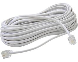 Fio Para Telefone Cabo Telefônico Rj11 Cor Branco 10 Metros