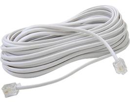 Fio Para Telefone Cabo Telefônico Rj11 Cor Branco 30 Metros