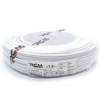 Fio Paralelo Flexivel 2 vias 1,5 mm Branco Rolo Com 100 Metros RCM fio duplo 1,5