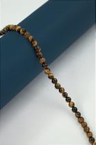 Fio Pedra Natural Olho De Tigre 6mm - 40cm com 62 Pedras
