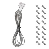 Fio Telefonico Cabo RJ11 1 Metro e 60cm Kit 50 uni Telefone Fixo Extensao Fino Liso Resistente