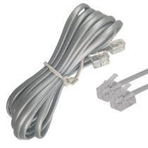 Fio Telefonico Cabo RJ11 3 Metros Telefone Fixo Fax Extensao Resistente Fio Telefonico Cabo RJ11 3 Metros Telefone Fixo Fax Extensao Resistente