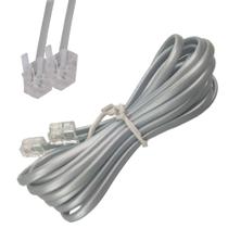 Fio Telefonico Cabo RJ11 3 Metros Telefone Fixo Fax Resistente Extensao Fio Telefonico Cabo RJ11 3 Metros Telefone Fixo Fax Resistente Extensao