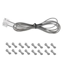 Fio Telefonico Cabo RJ11 Kit 50 uni 1 Metro e 60cm Telefone Fax Fixo Extensao Fino Resistente