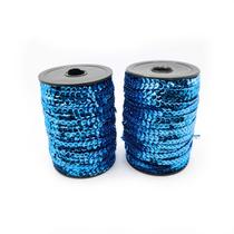 Fio Trançado Lantejoula Azul Brilhante 6mm 50m 140g Fio Trançado Lantejoula Azul Brilhante 6mm 50m 140g
