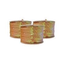 Fio Trançado Lantejoula Salmão Irisado 6mm 50m 146g