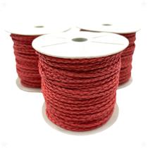 Fio Trançado material ecológico 3mm Vermelho 1 Metro