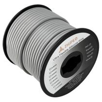 Fio ZIGPEO 12 AWG, silicone, bobina cinza de 50 pés, 600 V, alta temperatura Fio ZIGPEO 12 AWG, silicone, bobina cinza de 50 pés, 600 V, alta temperatura