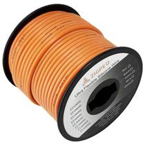 Fio ZIGPEO 12 AWG Silicone Bobina Laranja de 50 pés 600V 200C