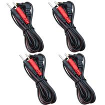 Fios Condutores para TENS VOVOU Pacote com 4 Unidades, Eletrodos Duráveis de 1,2m Fios Condutores para TENS VOVOU Pacote com 4 Unidades, Eletrodos Duráveis de 1,2m