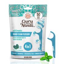 Fios Dentais GuruNanda Quad Clean 4 em 1 Menta 50 un. Fios Dentais GuruNanda Quad Clean 4 em 1 Menta 50 un.