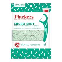 Fios dentais Plackers Micro Mint, pacote com 90 unidades