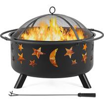 Fire Pit Yaheetech Lareira ao ar livre a lenha de 30 polegadas