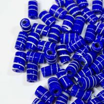 Firma Africana Para Guia 22x12mm Azul e Branco 7pçs 52g Firma Africana Para Guia 22x12mm Azul e Branco 7pçs 52g