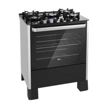 Fischer fit line 5 bocas gás silver com visor e mesa de vidro Fischer fit line 5 bocas gás silver com visor e mesa de vidro