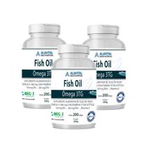 Fish Oil Omega 3 TG Alavital MEG3 200 Cápsulas Kit com 3