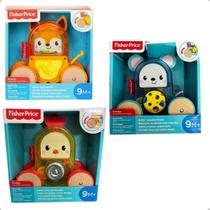 Fisher Price 01 Animaizinhos Surpresas Sobre Rodas Bebê brincar Educativo